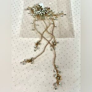 5 for $15! Gorgeous Gold & Jewel Floral Bridal Rhinestone Hair Clip